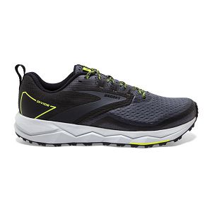 Brooks Divide 2 Trail Running Shoes - Mens, Black/Grey/Yellow | IE-IMW746120